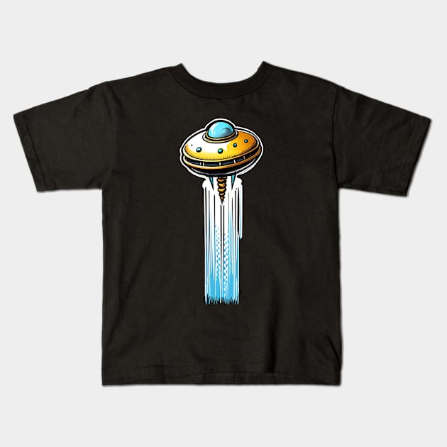 UFO_7 Kids T-Shirt by Buff Geeks Art